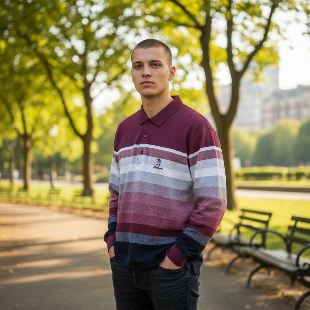 9123Т Джемпер поло мужская Mostom