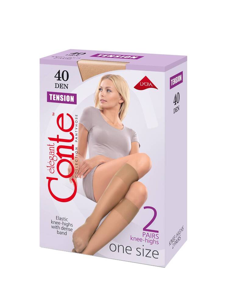 8с2 Гольфы женские 40ден 2 пары Tension Conte