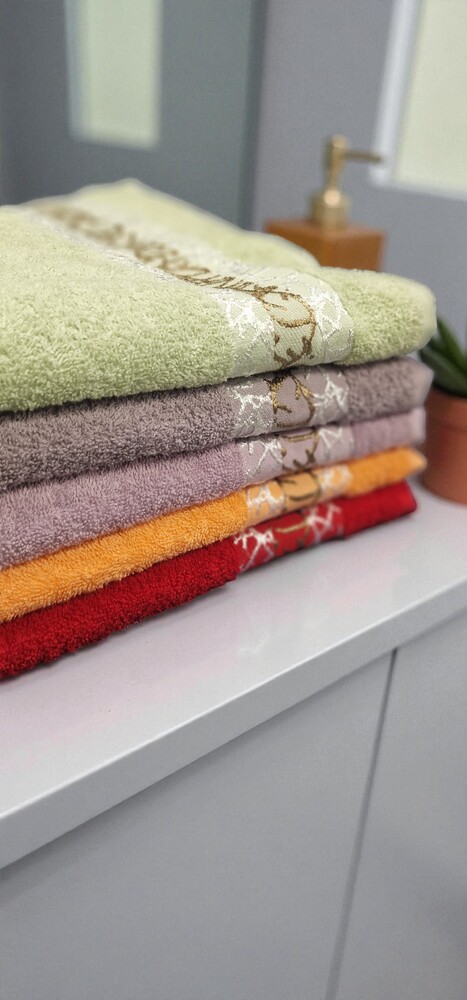 5415 Полотенце махровое 70х135 жаккард пл.420 Домик