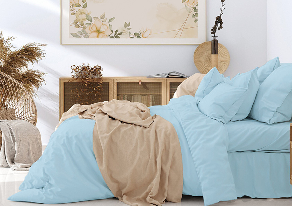 КПБ 1,5сп поплин однотонный Хлопковый рай